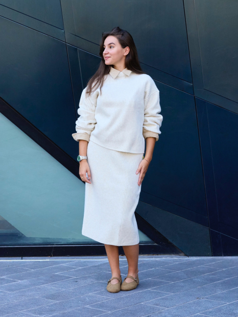 В'язаний светр UNIQLO 1159857813 (Білий XXL)