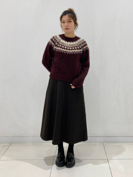 Вязаный свитер UNIQLO с узором 1159857837 (Бордовый M)