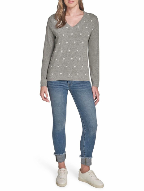 Жіночий легкий светр Tommy Hilfiger з візерунком 1159858165 (Сірий XS)