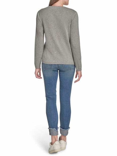 Жіночий легкий светр Tommy Hilfiger з візерунком 1159858165 (Сірий XS)