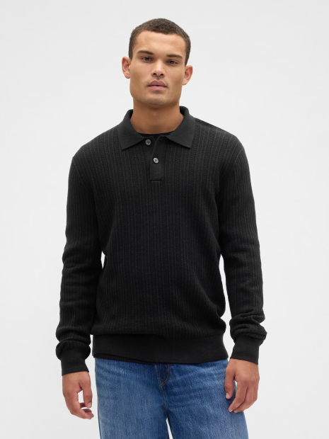 Мужской свитер-поло GAP 1159858540 (Черный M)