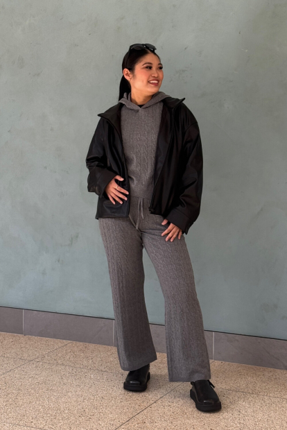 Вязаный свитер UNIQLO с капюшоном 1159858999 (Серый S)