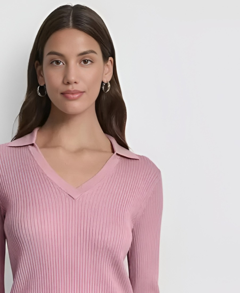 Женский свитер в рубчик DKNY 1159859397 (Розовый M)