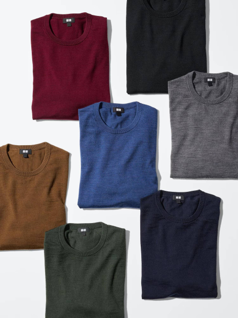 Легкий в'язаний светр UNIQLO із вовни 1159859453 (Коричневий M)