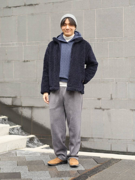 В'язаний светр UNIQLO з капюшоном 1159859726 (Синій XS)