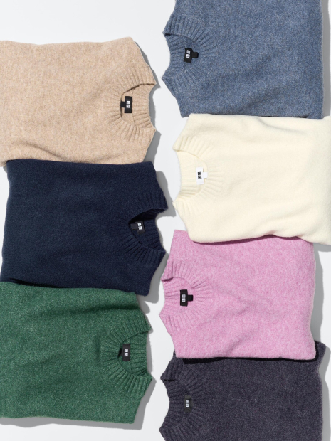 Вязаный свитер UNIQLO 1159860055 (Бежевый M)