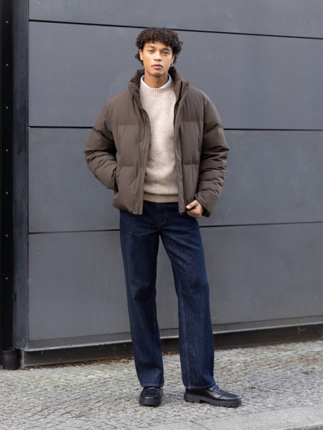 Вязаный свитер UNIQLO 1159860055 (Бежевый M)