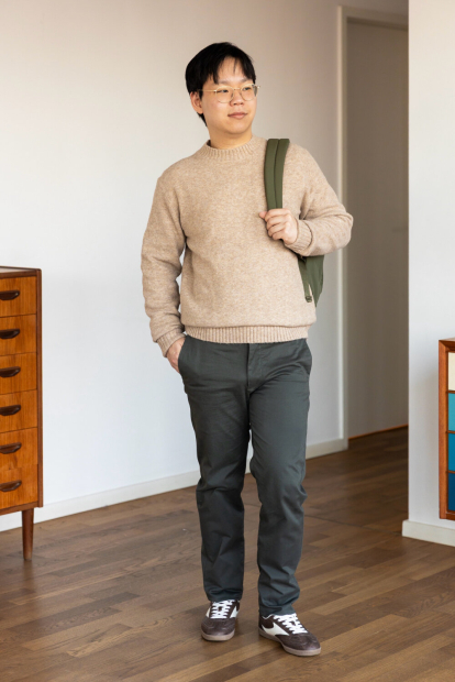 Вязаный свитер UNIQLO 1159860055 (Бежевый M)