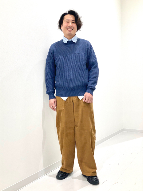 Ребристий трикотажний светр JW Anderson UNIQLO 1159860232 (Синій M)