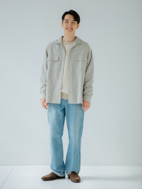 Вязаный свитер JW Anderson UNIQLO из шерсти 1159860234 (Бежевый M)