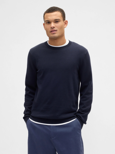 Мужской хлопковый свитер GAP 1159860577 (Синий XL)