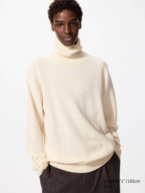 В'язаний светр UNIQLO із вовни 1159860585 (Молочний 3XL)
