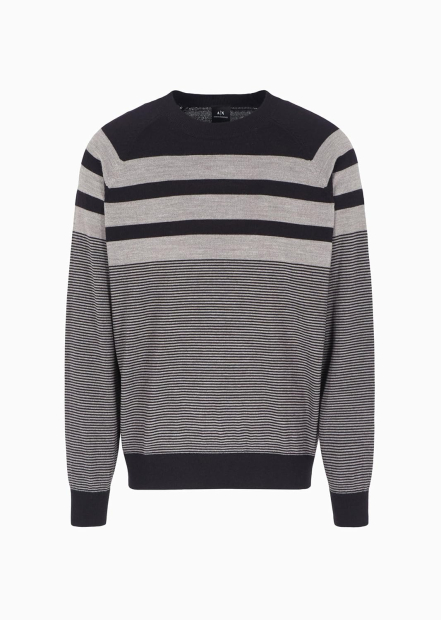 Чоловічий светр Armani Exchange із суміші вовни 1159861168 (Сірий M)