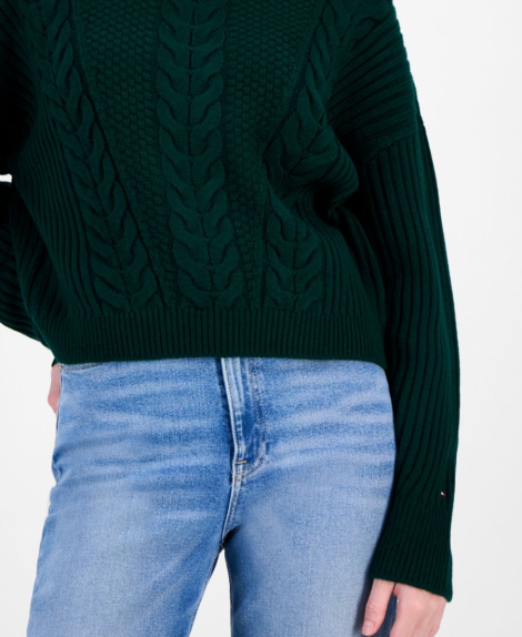 Женский вязаный свитер Tommy Hilfiger 1159861208 (Зеленый M)