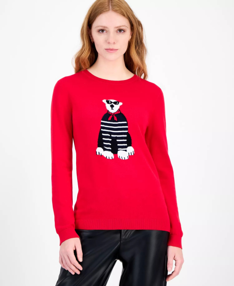 Женский свитер Tommy Hilfiger с рисунком 1159861310 (Красный XS)