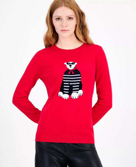 Женский свитер Tommy Hilfiger с рисунком 1159861310 (Красный XS)