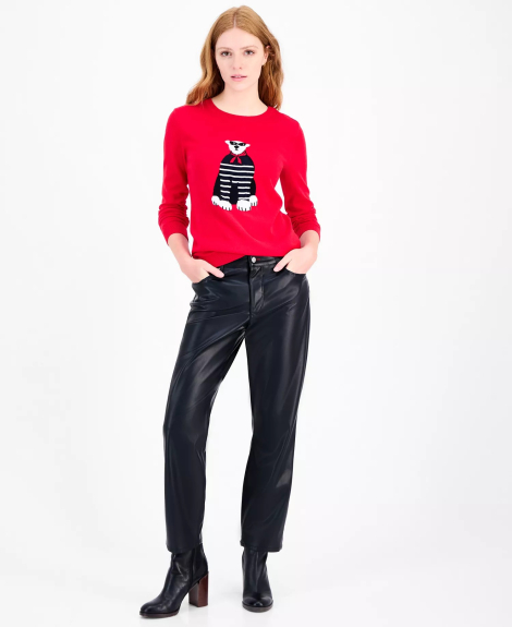 Женский свитер Tommy Hilfiger с рисунком 1159861310 (Красный XS)