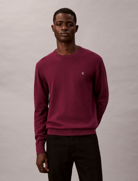 Мужской свитер Calvin Klein с логотипом 1159861611 (Бордовый M)