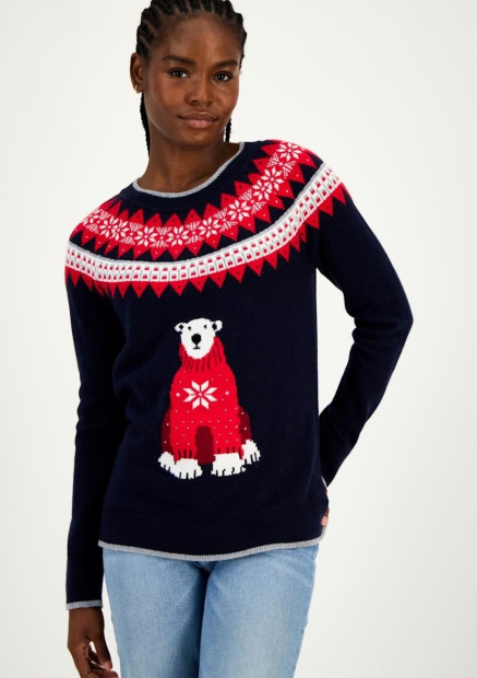 Женский свитер Tommy Hilfiger с рисунком 1159861663 (Синий M)