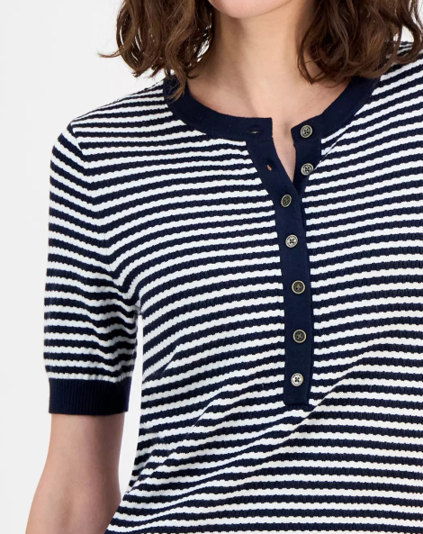 Жіночий светр Tommy Hilfiger з коротким рукавом 1159861924 (Синій/Білий XS)