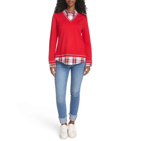 Жіночий светр-сорочка Tommy Hilfiger 1159862243 (Червоний XXL)