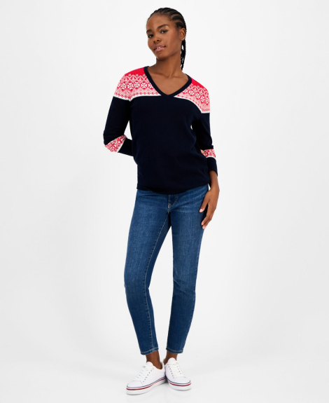 Жіночий светр Tommy Hilfiger з візерунком 1159862898 (Синій XS)