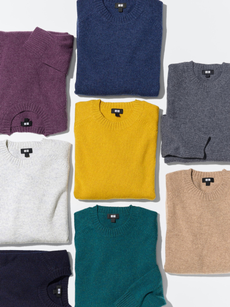 Вязаный свитер UNIQLO из шерсти 1159863014 (Молочный XXL)