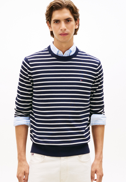 Мужской свитер Tommy Hilfiger 1159863060 (Синий/Белый XXL)