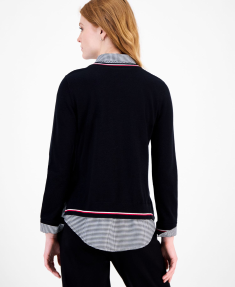 Женский свитер-рубашка Tommy Hilfiger кофта 1159863216 (Черный XL)