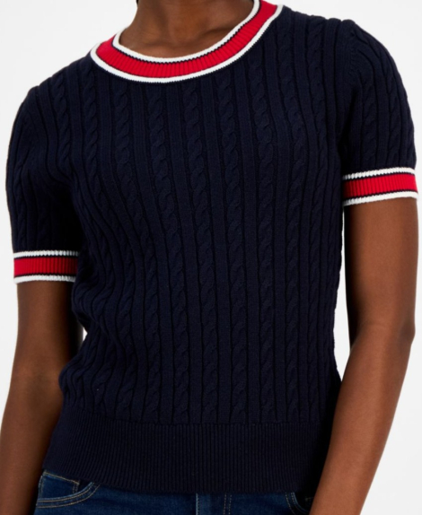 Жіночий светр Tommy Hilfiger з коротким рукавом 1159863332 (Синій XS)