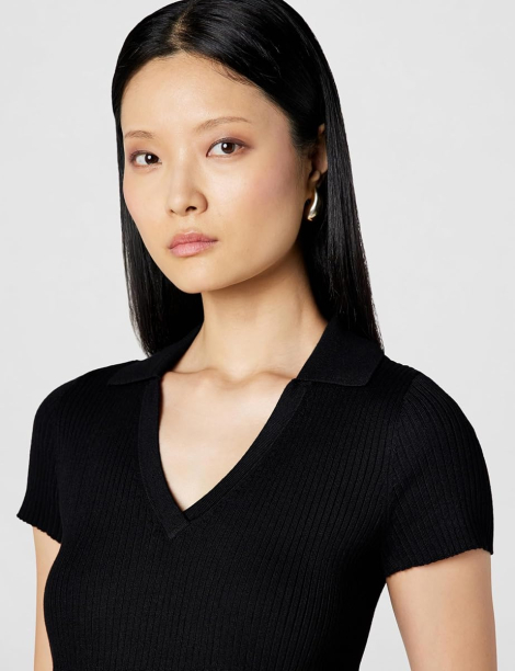 Женский свитер-поло DKNY с коротким рукавом 1159863448 (Черный M)