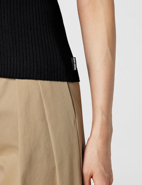 Женский свитер-поло DKNY с коротким рукавом 1159863448 (Черный M)