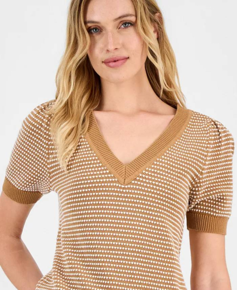 Женский вязаный свитер Tommy Hilfiger с коротким рукавом 1159863512 (Коричневый M)
