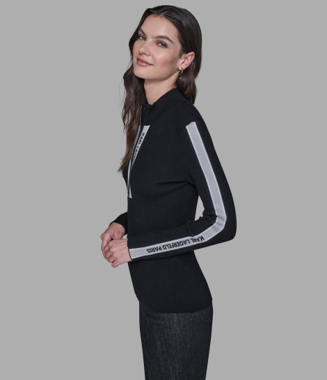 Женский свитер Karl Lagerfeld Paris с полумолнией 1159863540 (Черный S)