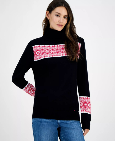 Женский свитер Tommy Hilfiger с воротником 1159864083 (Черный XS)