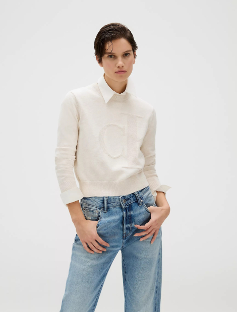 Женский свитер Calvin Klein с логотипом 1159864192 (Молочный XS)