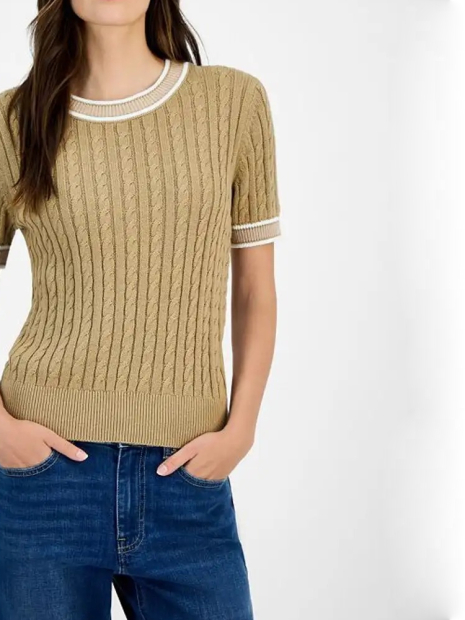 Женский свитер Tommy Hilfiger с коротким рукавом 1159864413 (Коричневый S)