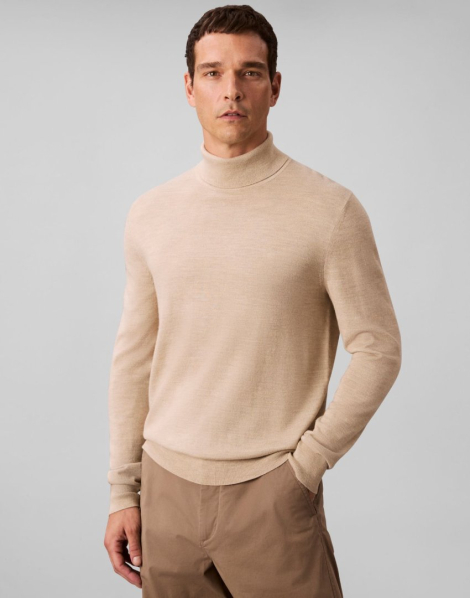 Мужской свитер Calvin Klein с воротником 1159864501 (Бежевый L)