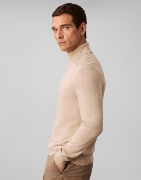 Мужской свитер Calvin Klein с воротником 1159864501 (Бежевый L)