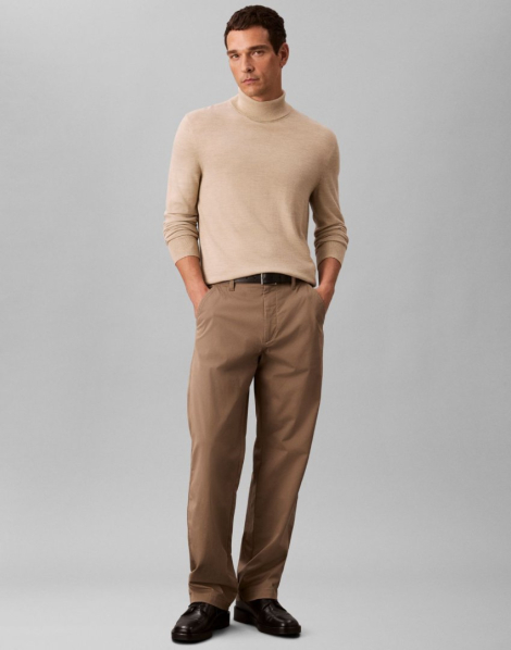 Мужской свитер Calvin Klein с воротником 1159864501 (Бежевый L)