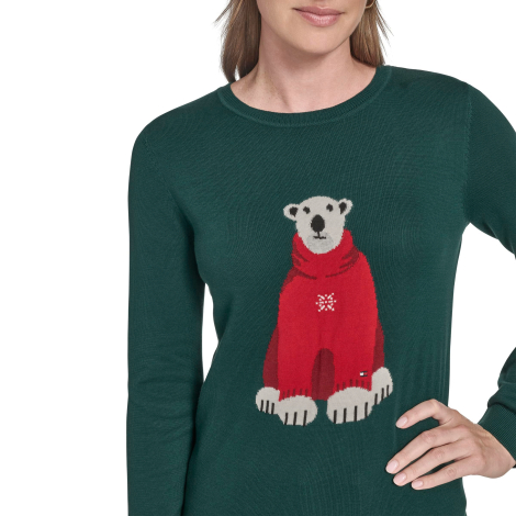 Жіночий светр Tommy Hilfiger з малюнком 1159864536 (Зелений XL)