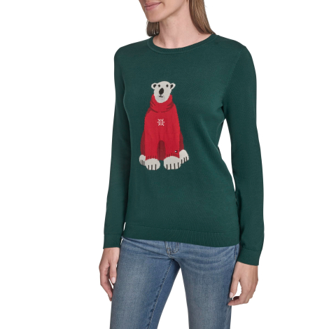 Жіночий светр Tommy Hilfiger з малюнком 1159864536 (Зелений XL)