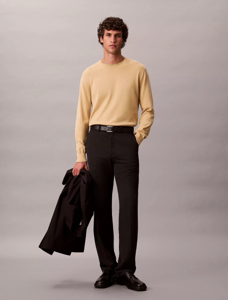 Чоловічий бавовняний светр Calvin Klein 1159932405 (Жовтий L)