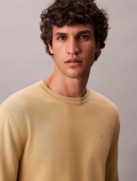 Чоловічий бавовняний светр Calvin Klein 1159932405 (Жовтий L)
