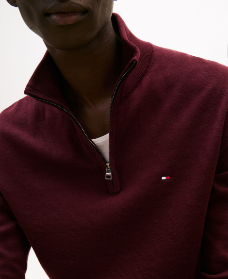 Чоловічий светр Tommy Hilfiger на напівблискавці 1159944048 (Бордовий XXL)