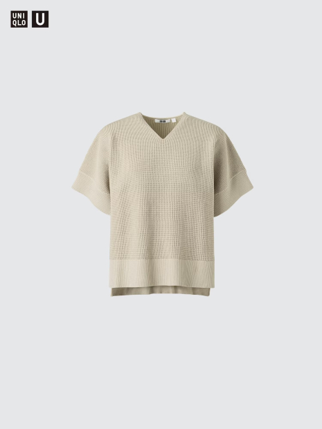 Свитер с короткими рукавами UNIQLO 1160090026 (Бежевый S)