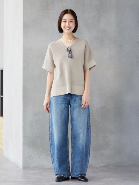 Свитер с короткими рукавами UNIQLO 1160090026 (Бежевый S)