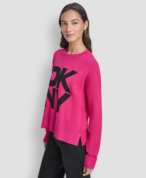 Жіночий светр DKNY з логотипом 1160106803 (рожевий L)