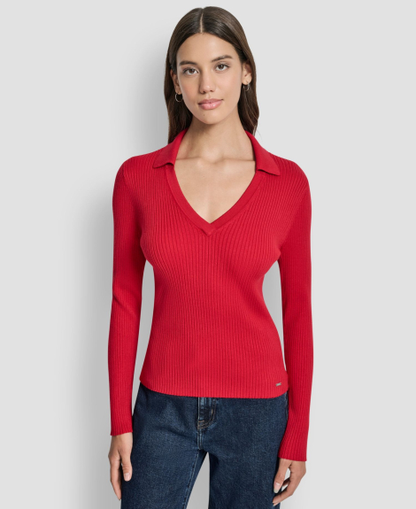 Жіночий светр-поло DKNY 1160300428 (Червоний XL)