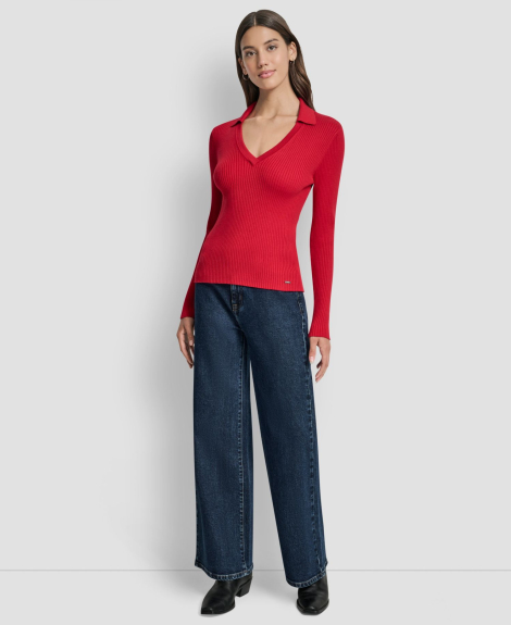 Жіночий светр-поло DKNY 1160300428 (Червоний XL)